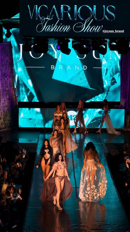 Runway models presenting a swimwear collection
